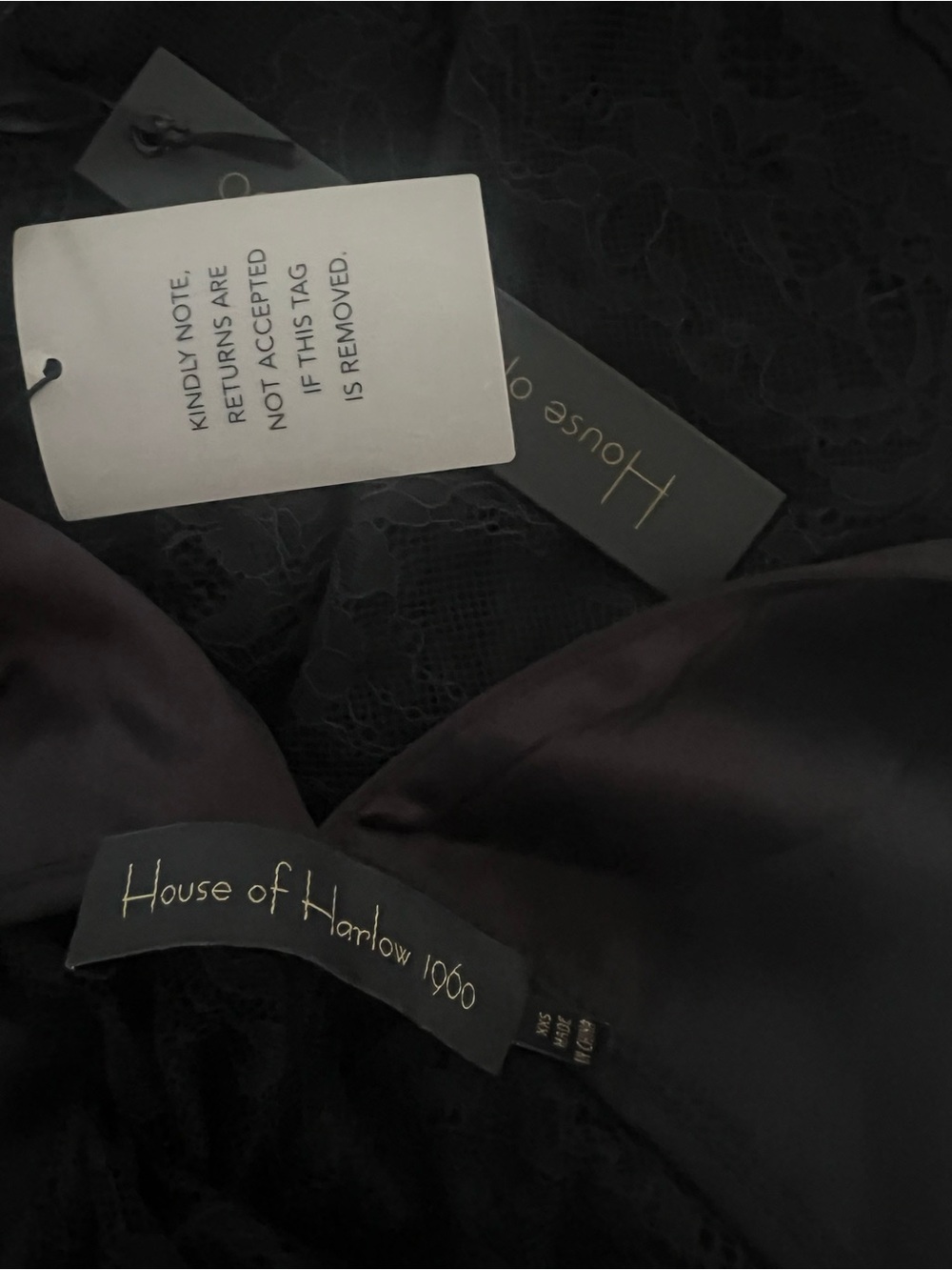 House of Harlow 1960 x REVOLVE Izrah Gown black long lace satin‎ panels $358msrp - Picture 6 of 7